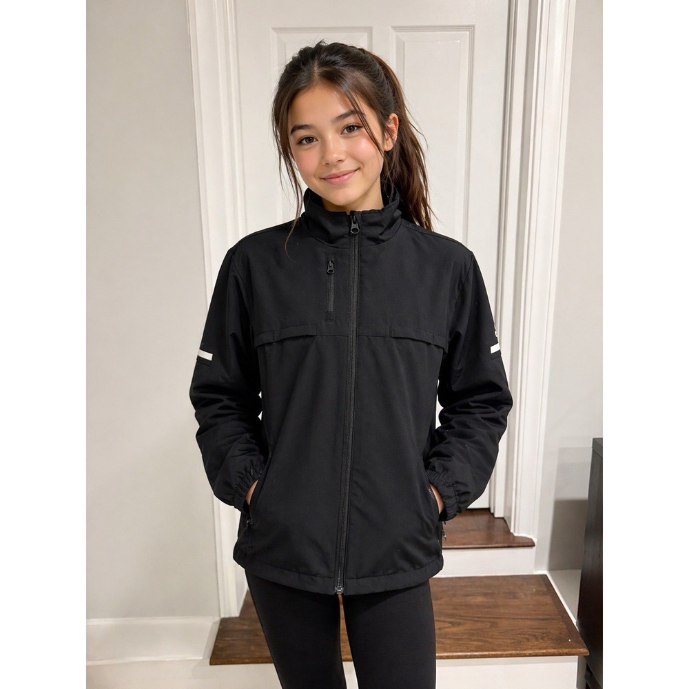 Adidas  Run Wind Ready Jacket Large Black Lightweight Hooded Youth Or S/m Adult